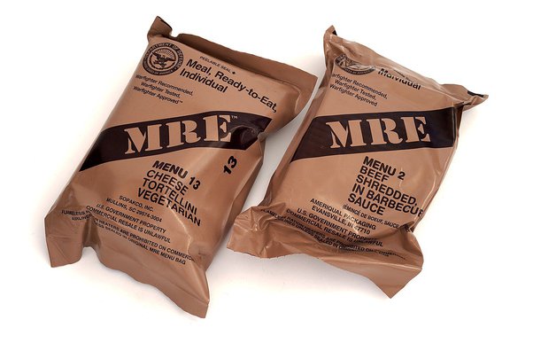 Packaged military Meals Ready to Eat
