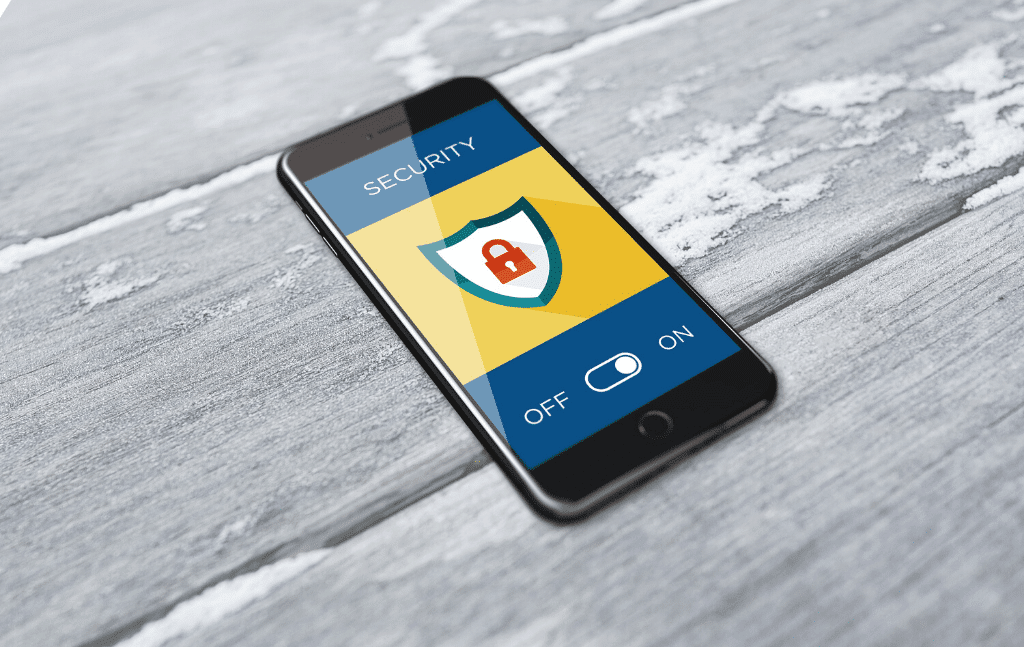 Phone showing a security lock interface
