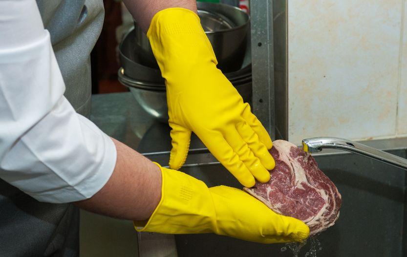 cleaning meat