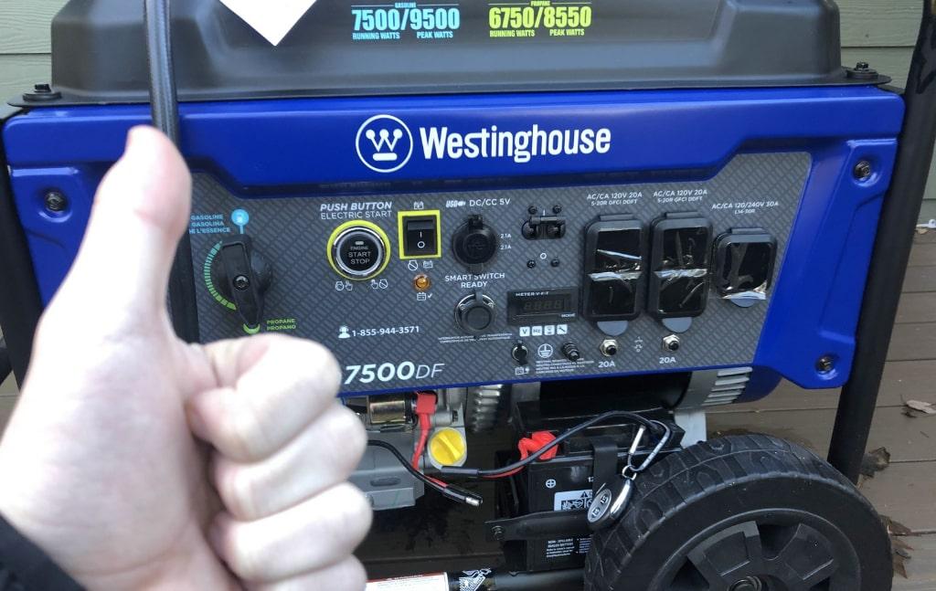 westinghouse wgen7500df review