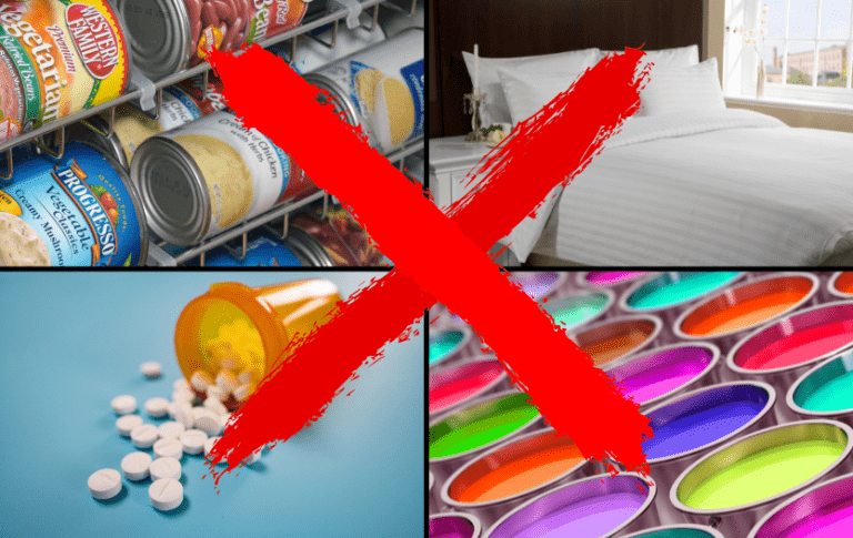 things you shouldnt store in your garage like medication canned goods bedsheets and paint
