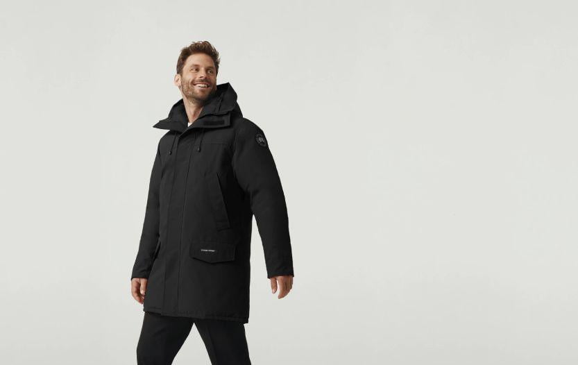 Guy smiling wearing a Canada Goose Langford Parka
