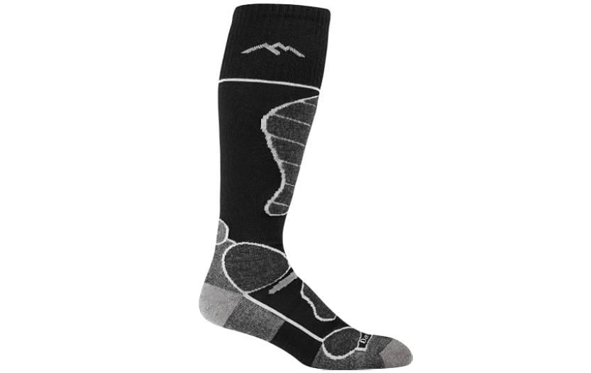darn tough padded ski socks - wool with asymmetrical pattern