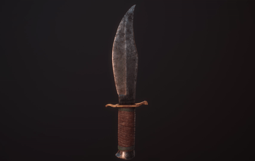 rotating vintage bowie knife