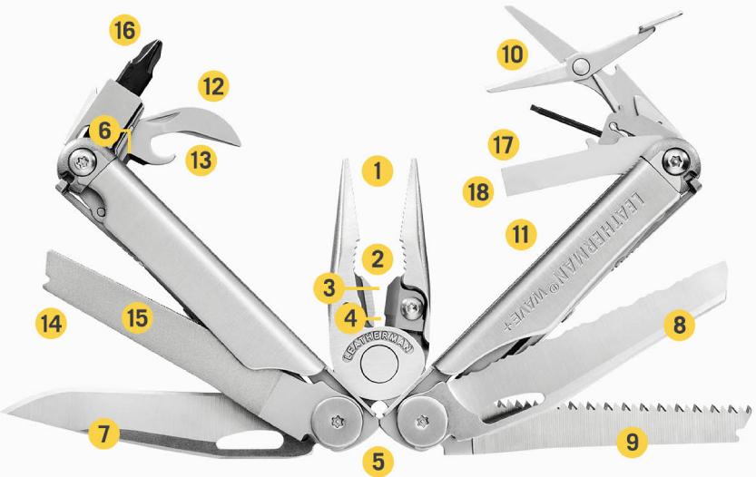 leatherman wave with all tools out